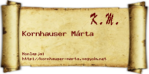 Kornhauser Márta névjegykártya